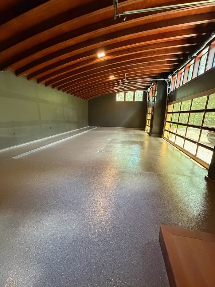 Garage bays · glass block light — Signature Finishes concrete coating